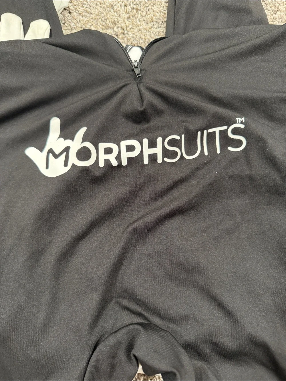 Morphsuits Black Onesie with White Logo